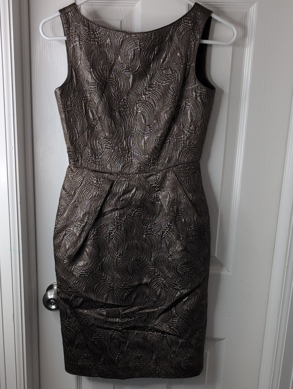 Banana Republic Y2K Brown Metallic Textured Sheath Dress Size 00